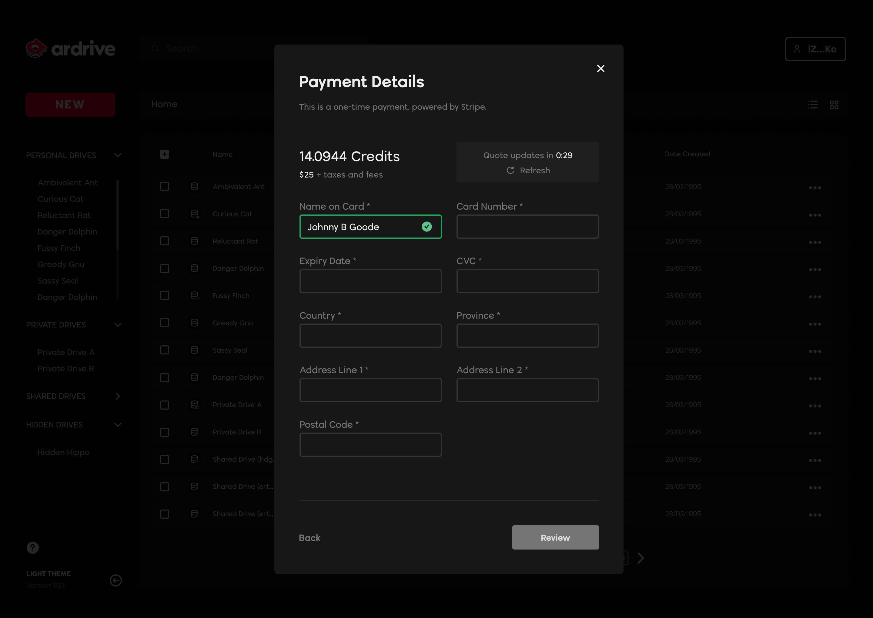 Turbo payment surface